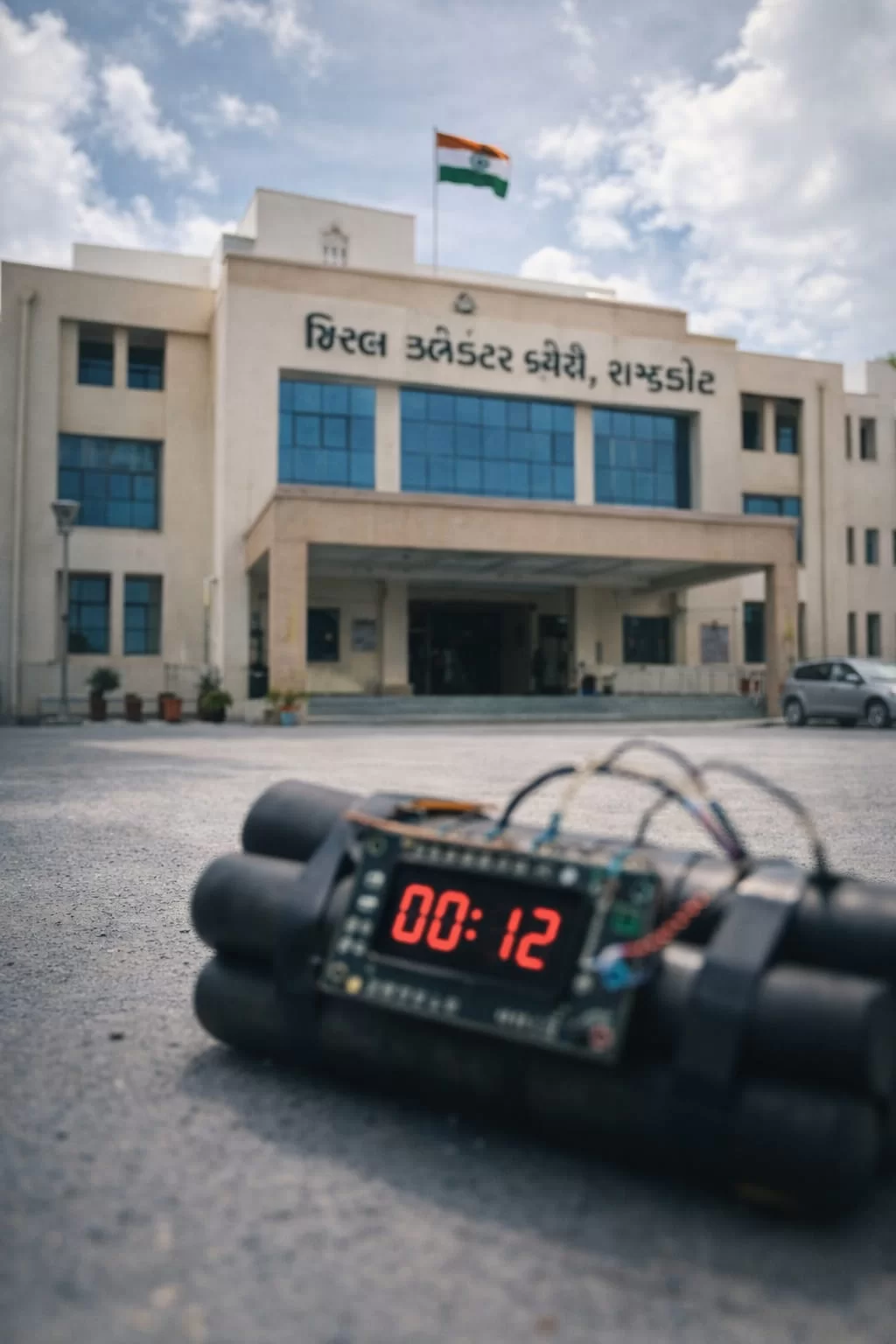 રાજકોટમાં કલેકટર કચેરીને બોંબથી ઉડાવી દેવાની ફરી એકવાર મળી ધમકી