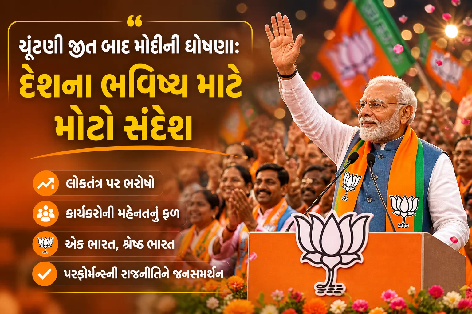 ભાજપની ભવ્ય જીત બાદ મોદીએ કહ્યું – આ દેશના વિકાસનો નવો અધ્યાય
